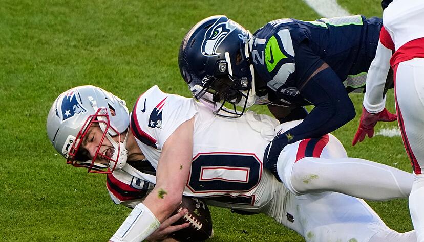 Patriots-Quarterback Drake Maye hatte einen schweren Stand.