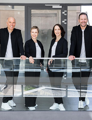 Jako, Vorstand, von links mit Markus Frank, Yvonne und Nadine Sprügel und Tobias Röschl.