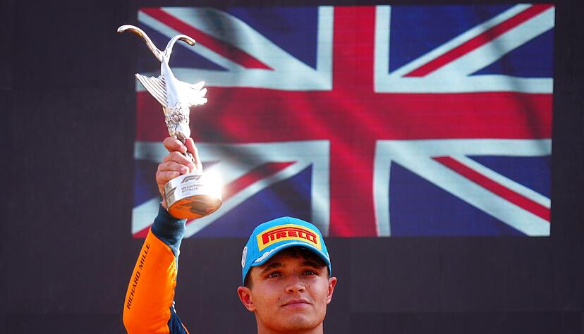 Richtig glücklich sieht Lando Norris nach Platz zwei in Monza nicht aus.
