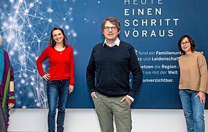 Die Redakteure Susanne Schwarzbürger, Elfi Hofmann, Jörg Kühl und Ulrike Plapp-Schirmer (von links) schreiben für die Kraichgau Stimme.
Foto: Mario Berger