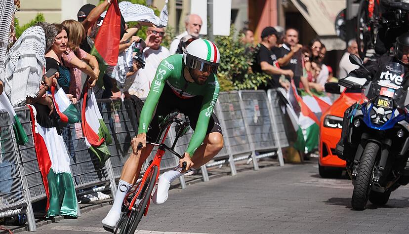 Der italienische Zeitfahrspezialist war auf der 18. Vuelta-Etappe der Schnellste.