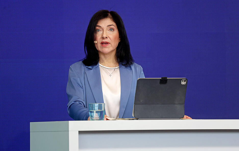 Die Bundeswirtschaftsministerin Katharina Reiche auf der Tech 2025 in Heilbronn.