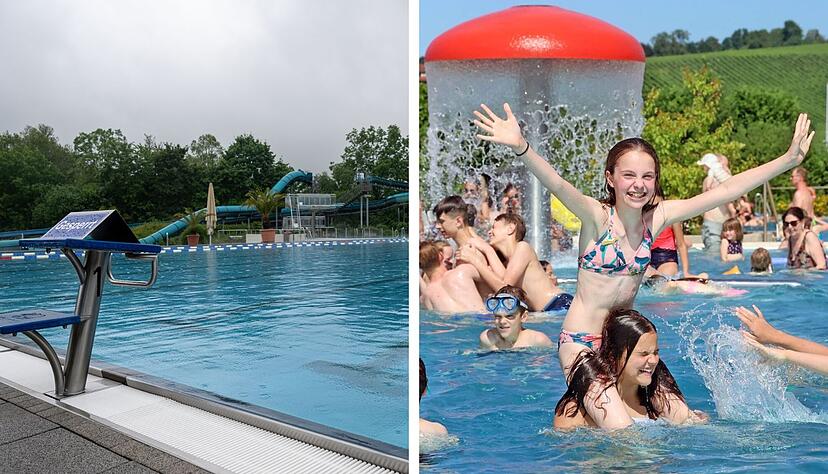 Sonnetage (wie rechts) wünschen sich die Badbetreiber. Doch bis jetzt war die Freibad-Saison enttäuschend.