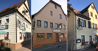 Der Adler befindet sich in der Erlenbacher Ortsmitte, "Zum guten Trunk" in der Friedenstraße und die Gaststätte Ludwig in Binswangen. Fotos: Wieland Der Adler befindet sich in der Erlenbacher Ortsmitte, "Zum guten Trunk" in der Friedenstraße und die Gaststätte Ludwig in Binswangen. Fotos: Wieland