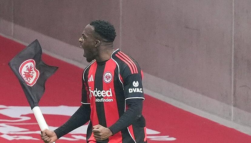 Arnaud Kalimuendo erzielte gegen Hoffenheim sein erstes Heimtor f&uuml;r die Frankfurter.