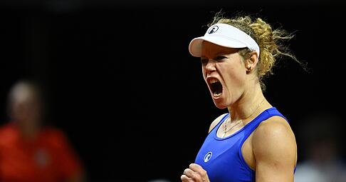 Nach einem hart erk&auml;mpften Sieg durfte Laura Siegemund jubeln.