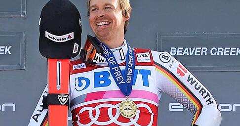 Der stolze Sieger: Am 2. Dezember 2018 feiert Stefan Luitz seinen ersten Weltcup-Erfolg &minus; der den Skisport ein bisschen verändert hat.
Foto: imago images/GEPA pictures