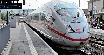 Ende April 2019 hielt der erste "Buga-ICE" am Hauptbahnhof in Heilbronn.
