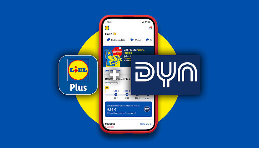 Lidl bietet Nutzern seiner App ein verg&uuml;nstigtes Streaming-Abo des Sportsenders Dyn an.
