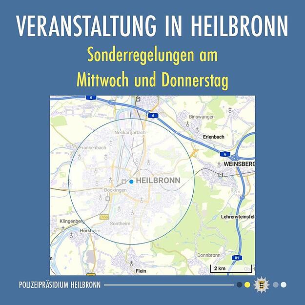 Auch eine Flugverbotszone wurde f&uuml;r Mittwoch und Donnerstag &uuml;ber Heilbronn errichtert. Die Grafik zeigt, wo der Luftraum &uuml;ber Heilbronn abgesperrt ist.