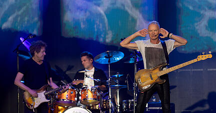 Sting begeistert sein Publikum auf der Open-Air-B&uuml;hne im Wertwiesenpark.