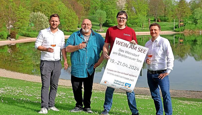 Manuel Betz und Michael Wieland arbeiten im Orga-Team mit. Regie führt die Vereinsspitze mit Wolfram Linnebach und Dirk Mosthaf (von links).
Foto: Ralf Seidel