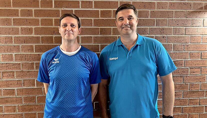 Wollen die B&ouml;nnigheimer Frauen gemeinsam zum Klassenerhalt in der 3. Liga f&uuml;hren: Cheftrainer Sven B&uuml;hler (li.) und Assistent Predrag Effinger.