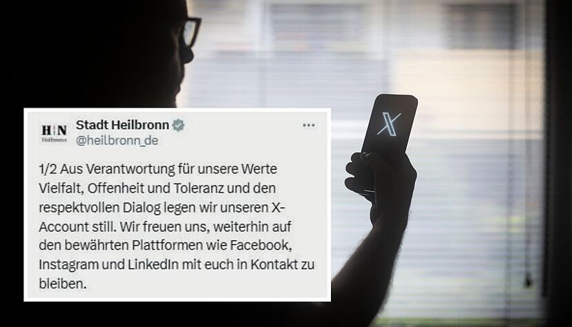Die Stadt Heilbronn zieht sich von "X" (formals "Twitter") zurück.
