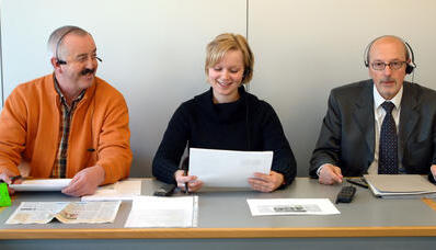 R&uuml;diger Olbrich, Nancy Struzik und Michael B&ouml;ttcher (v.l.) gaben 65 Anrufern Auskunft.