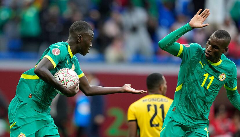 Bayern-Profi Nicolas Jackson (11) gab die Vorlage zum 2:1-Führungstreffer des Senegal. Bayern-Profi Nicolas Jackson (11) gab die Vorlage zum 2:1-Führungstreffer des Senegal.
