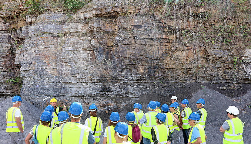Vom Abbau des Muschelkalks im Talheimer bmk-Steinbruch bleiben Felswände übrig. Nicht nur diese sind Lebensraum für Tiere, sondern auch die Tümpel, die sich durch den Regen bilden.