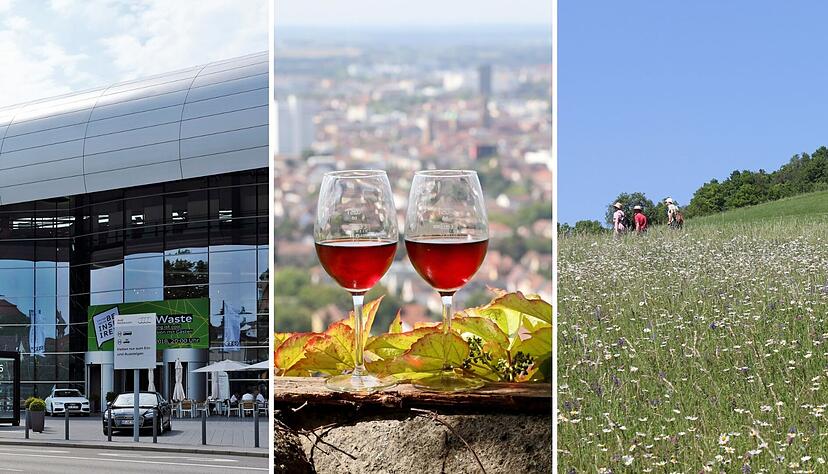 Das Audi-Forum in Neckarsulm (von links) feiert 20-j&auml;hriges Bestehen, auf dem Wartberg gibt's Wein und House-Music, und bei der Jagsttal-Wiesen-Wanderung gibt es an 12 St&auml;nden regionale Spezialit&auml;ten.