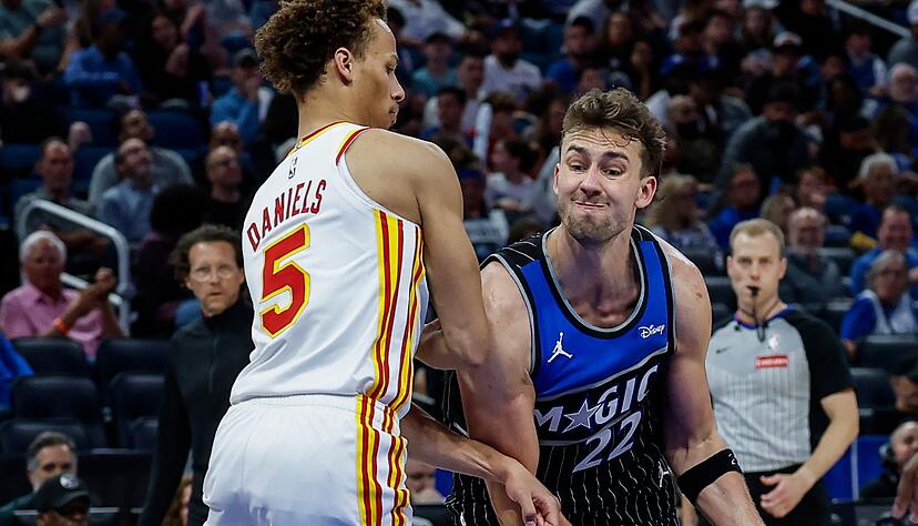 Franz Wagner (rechts) hat erstmals seit dem Europa-Trip der Orlando Magic wieder gespielt.