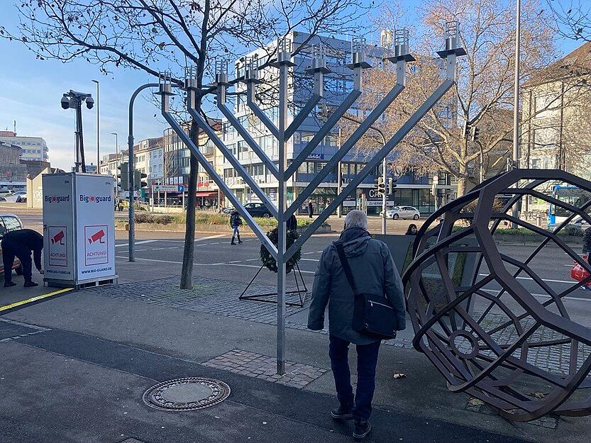 Videoüberwachnung am Synagogen-Gedenkstein in Heilbronn