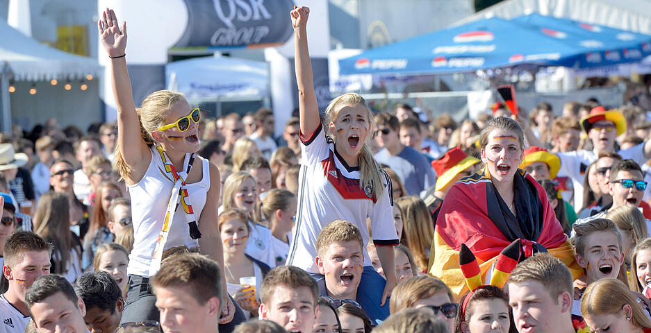 WM-Jubel auf dem Heilbronner Fandorf am 26. Juni 2014 beim 1:0-Sieg der DFB-Elf gegen die USA.