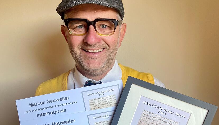 Marcus Neuweiler aus Sch&ouml;ntal alias Alois Gscheidle gewinnt den Sebastian-Blau-Preis f&uuml;r schw&auml;bische Mundart im November 2024.