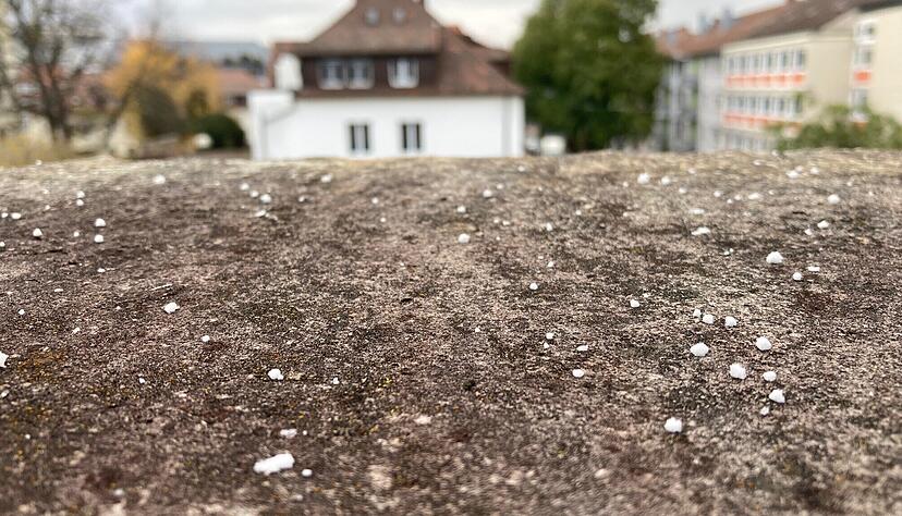 Erste Schnee-Flocken in Heilbronn.