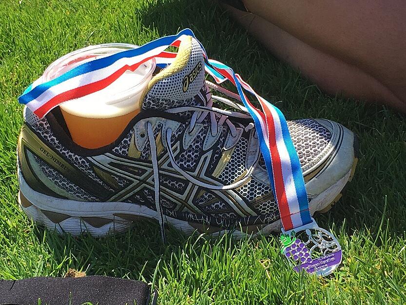 Der Schuh des Dauerl&auml;ufers: Ulrich Montigel aus &Ouml;hringen hat bisher jeden Trolli absolviert.