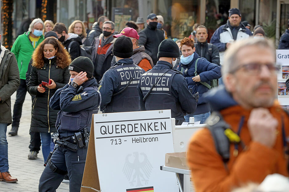 Querdenker demonstrieren in Heilbronn