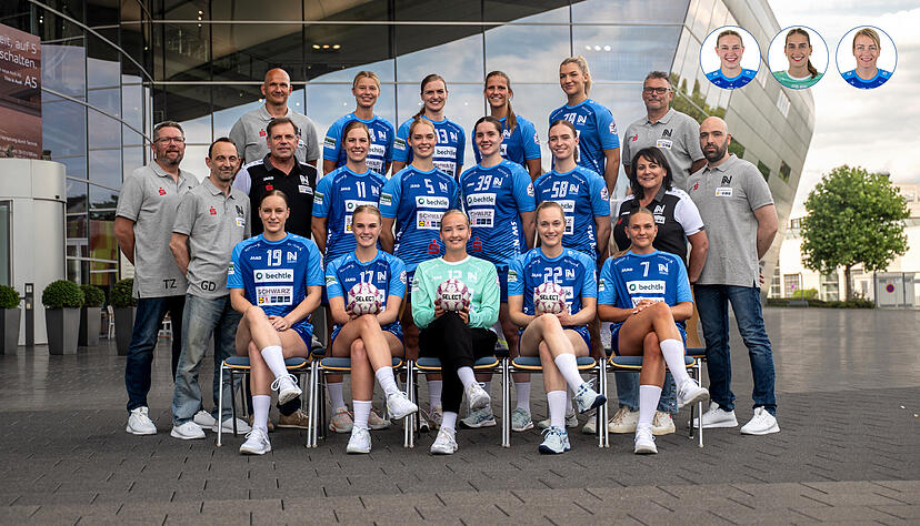 Obere Reihe (v.l.n.r.): Mike Vogelgesang (Mannschaftsverantwortlicher), Kamila Kordovská, Alicia Soffel, Munia Smits, Paulina Uścinowicz, Oliver Rieth (Torhüterinnen-Trainer).
Mittlere Reihe (v.l.n.r.): Thomas Zeitz (Trainer), Gernot Drossel (Co-Trainer), Dr. Boris Brand (Mannschaftsarzt), Annefleur Bruggeman, Kim Hinkelmann, Merle Albers, Lilli Holste, Jutta Perger (Betreuerin), Nikolay Popovski (Physiotherapeut).
Vordere Reihe (v.l.n.r.): Iva van der Linden, Lynn Holtman, Johanna Fossum, Meret Ossenkopp, Angunn Gudmestad.
Eingeklinkt (v.l.n.r.): Alessia Riner, Lena Ivancok, Antje Döll. –