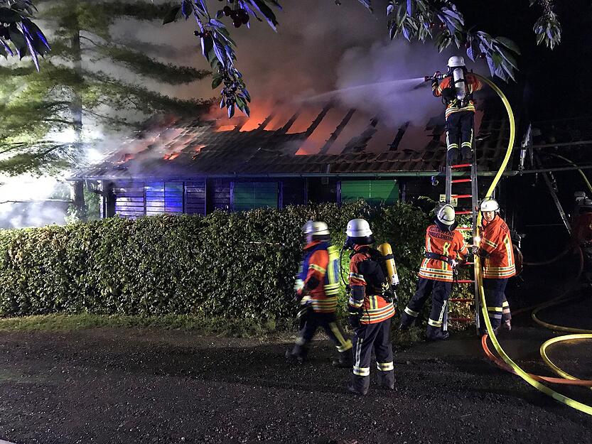 Brand der Albvereinshütte am Calvarienberg