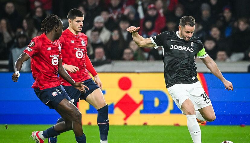 Kapit&auml;n Christian G&uuml;nter und der SC Freiburg waren in Lille gefordert.