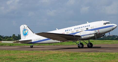 Mit solch einem Flugzeug wird im Oberrheingraben nach Lithium gesucht.