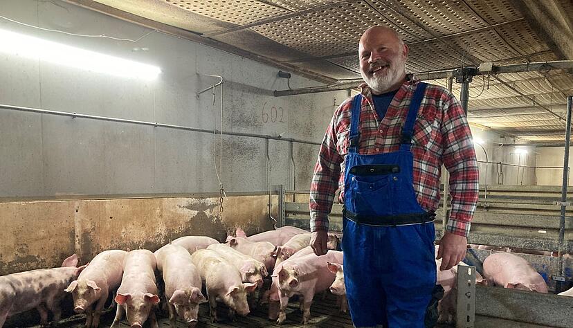 Der Gemminger Schweinewirt Burkhard Monninger besitzt rund 1000 Tiere. Foto: Elfi Hofmann Der Gemminger Schweinewirt Burkhard Monninger besitzt rund 1000 Tiere. Foto: Elfi Hofmann
