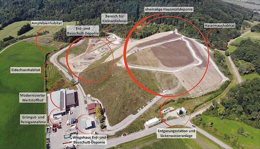 Die Kreism&uuml;lldeponie in Beltersrot von der Luft aus gesehen. So beh&auml;lt man den besten &Uuml;berblick, was wo und wie neu gebaut oder angesiedelt wurde.