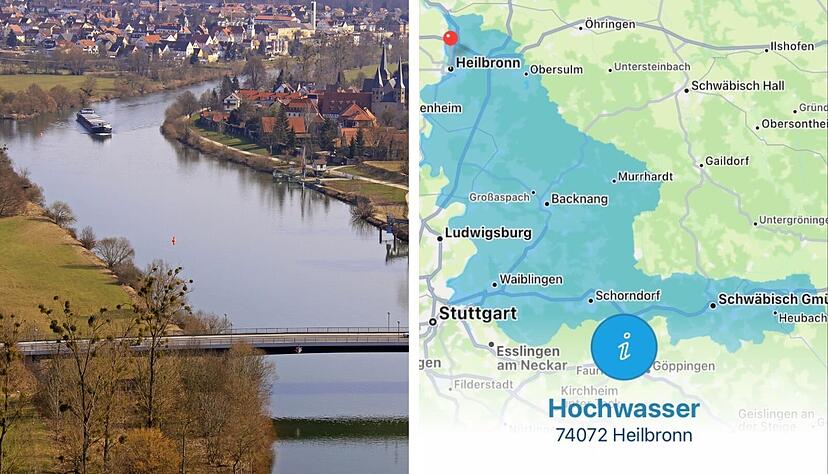 In der Region Heilbronn droht nach schweren Regenfällen Hochwasser. In der Region Heilbronn droht nach schweren Regenfällen Hochwasser.