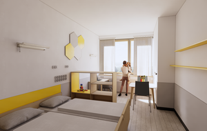Mit Provisorien soll bald Schluss sein: So sieht das neue Eltern-Kind-Zimmer in der Visualisierung aus