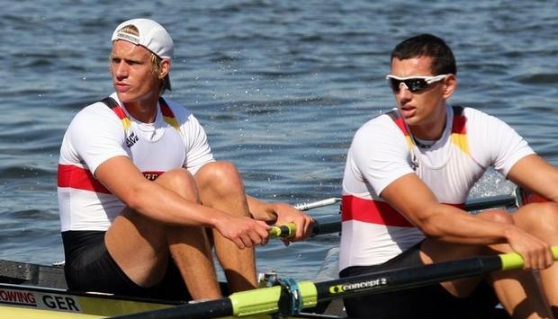 Nils Menke und Felix Drahotta bei der WM 2009 in Polen an den Riemen. Nils Menke und Felix Drahotta bei der WM 2009 in Polen an den Riemen.