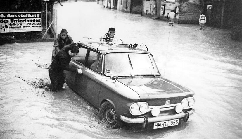 So sah es 1978 in Obersulm-Willsbach aus: Die Sulm überschwemmte weite Teile des Ortes. Das soll sich nicht wiederholen. Foto: Archiv/Dirks So sah es 1978 in Obersulm-Willsbach aus: Die Sulm überschwemmte weite Teile des Ortes. Das soll sich nicht wiederholen. Foto: Archiv/Dirks