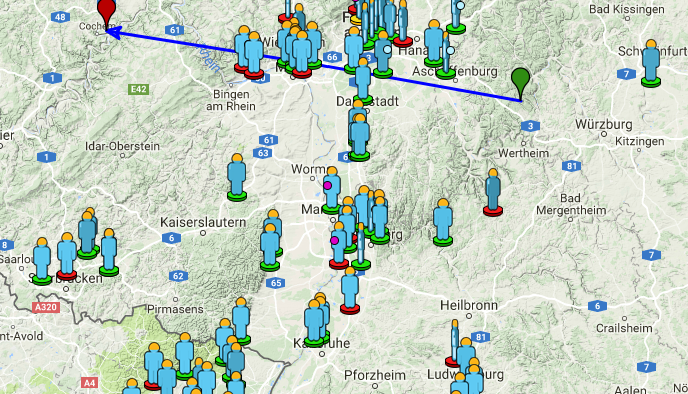 Hunderte Berichte über die Feuerkugel hat die Fachgruppe Meteorastronomie auf einer Karte zusammengetragen. Foto: Screenshot Hunderte Berichte über die Feuerkugel hat die Fachgruppe Meteorastronomie auf einer Karte zusammengetragen. Foto: Screenshot