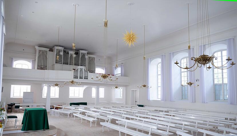 Der Kirchensaal der Herrnhuter Br&uuml;dergemeine. (Archivfoto)