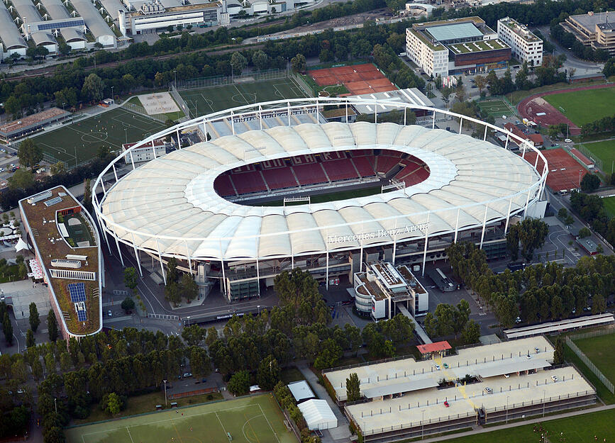 Spielort der EM 2024: MHP-Arena in Stuttgart