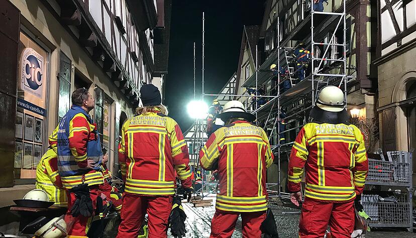 THW-Einsatz an Brandruine in Neudenau