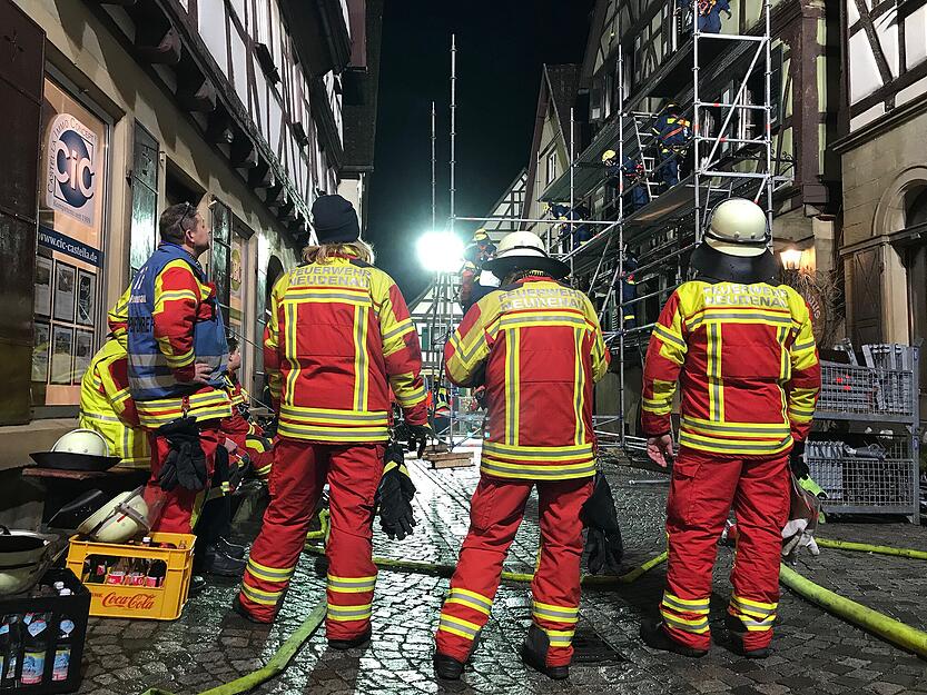 THW-Einsatz an Brandruine in Neudenau
