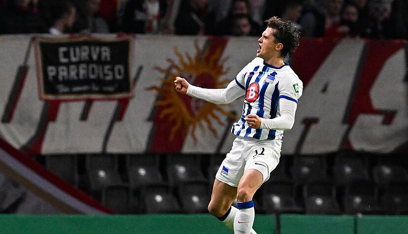 Traf per Elfmeter zur Führung gegen Mainz: Herthas Fabian Reese. Traf per Elfmeter zur Führung gegen Mainz: Herthas Fabian Reese.