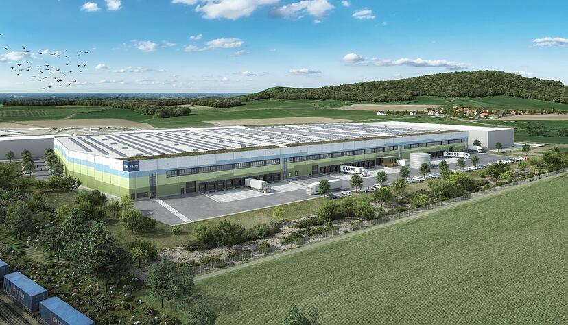 So soll es einmal aussehen, wenn alles fertig ist: Auf dem Areal im F&ouml;rstle 5 entsteht eine gro&szlig;e Gewerbeimmobilie, die auf verschiedenen Weise genutzt werden kann. Der Bau ist auf der Zielgeraden, soll im Juli fertig sein.