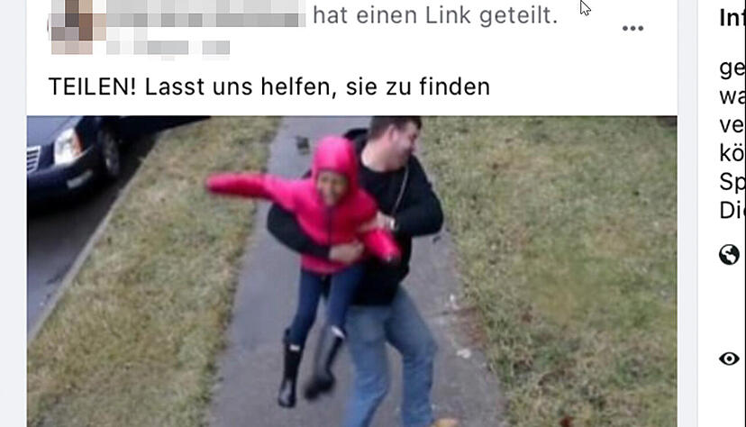 Der Beitrag eines Videos, das eine Kindesentf&uuml;hrung in Heilbronn zeigen soll, kursiert derzeit in den Sozialen Medien. Laut Polizei handelt es sich um einen Betrugsversuch. Foto: Screenshot/Polizei