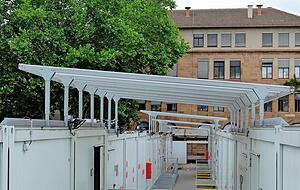 Alle Bücher werden in Schulcontainer an der Paulinenstraße ausgelagert. Alle Bücher werden in Schulcontainer an der Paulinenstraße ausgelagert.