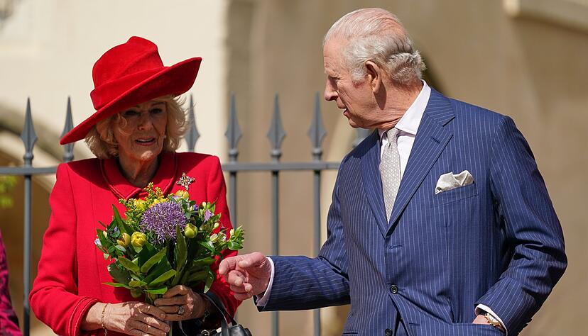 K&ouml;nig Charles III. und K&ouml;nigin Camilla nehmen am Ostergottesdienst teil.