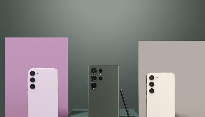 Vom Vorg&auml;nger bekannter Dreiklang: Samsung pr&auml;sentiert das S23+ (l-r), das S23 Ultra und das S23.